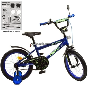 Велосипед детский PROF1 18д. Y1872 Dino, темно-синий матовый